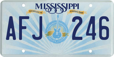 MS license plate AFJ246