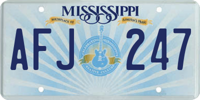 MS license plate AFJ247