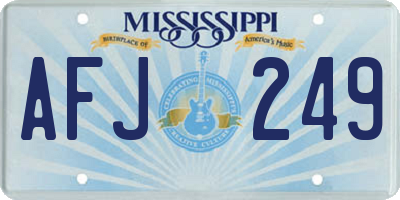 MS license plate AFJ249