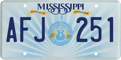 MS license plate AFJ251