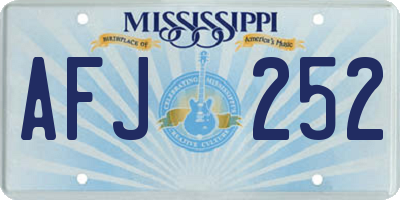 MS license plate AFJ252
