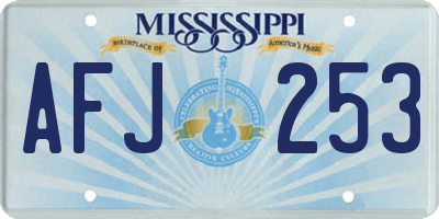 MS license plate AFJ253