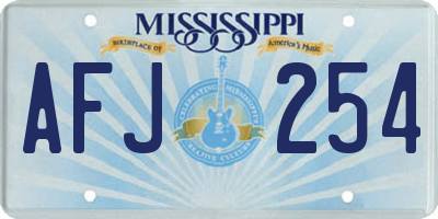 MS license plate AFJ254