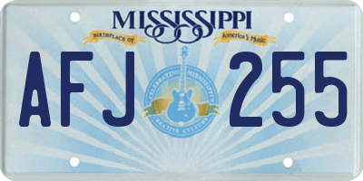MS license plate AFJ255
