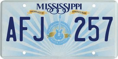 MS license plate AFJ257