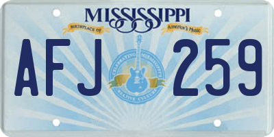 MS license plate AFJ259