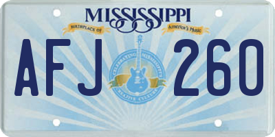 MS license plate AFJ260