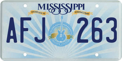 MS license plate AFJ263
