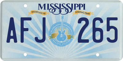 MS license plate AFJ265
