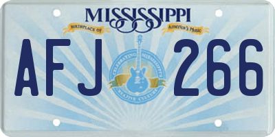 MS license plate AFJ266