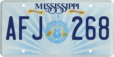 MS license plate AFJ268