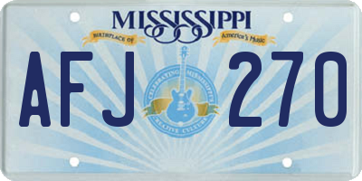 MS license plate AFJ270