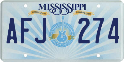 MS license plate AFJ274