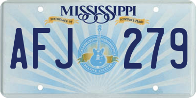 MS license plate AFJ279