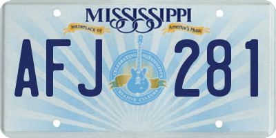 MS license plate AFJ281