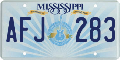 MS license plate AFJ283