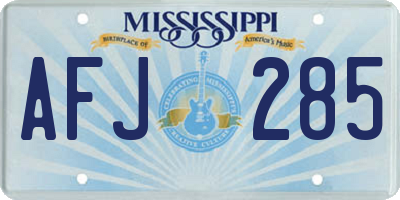 MS license plate AFJ285