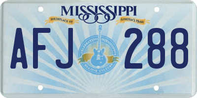 MS license plate AFJ288