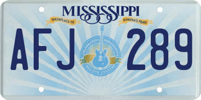 MS license plate AFJ289