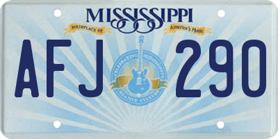 MS license plate AFJ290