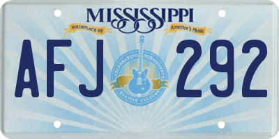 MS license plate AFJ292