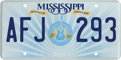 MS license plate AFJ293