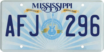 MS license plate AFJ296