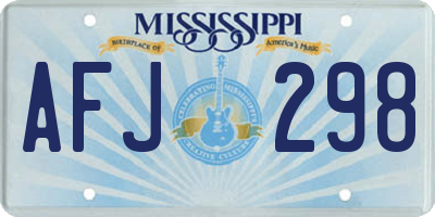 MS license plate AFJ298