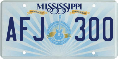 MS license plate AFJ300