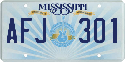 MS license plate AFJ301