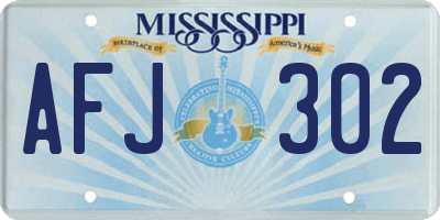 MS license plate AFJ302