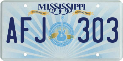 MS license plate AFJ303