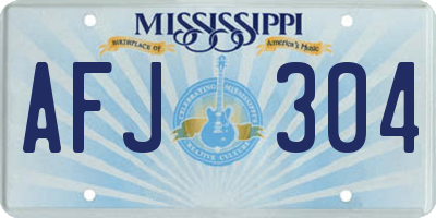 MS license plate AFJ304