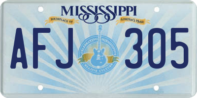MS license plate AFJ305