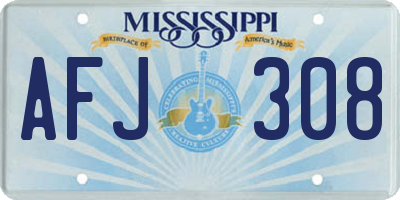 MS license plate AFJ308