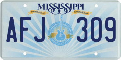 MS license plate AFJ309