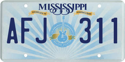MS license plate AFJ311