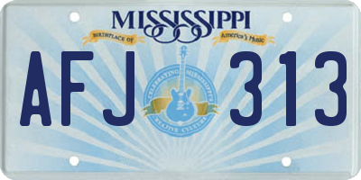 MS license plate AFJ313