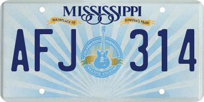 MS license plate AFJ314