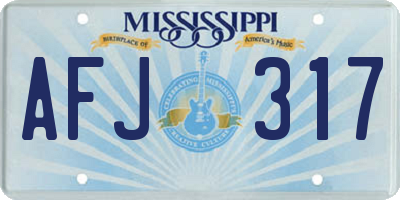 MS license plate AFJ317