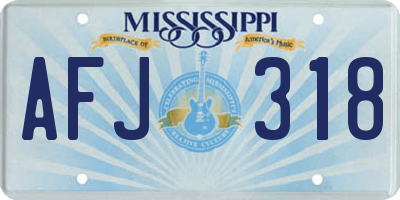 MS license plate AFJ318