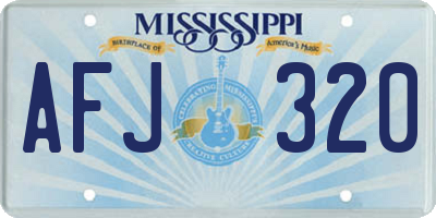 MS license plate AFJ320