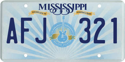 MS license plate AFJ321