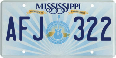MS license plate AFJ322