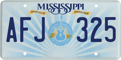 MS license plate AFJ325