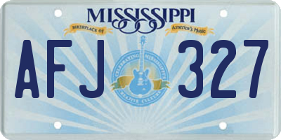 MS license plate AFJ327