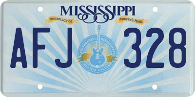 MS license plate AFJ328