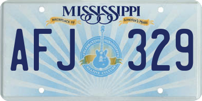 MS license plate AFJ329