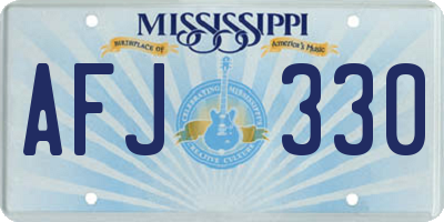 MS license plate AFJ330