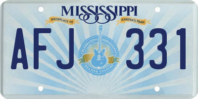 MS license plate AFJ331